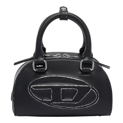 Diesel 1dr Dome-leather Bowling Bag In Black