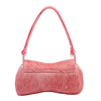 Diesel Play-clutch In Coloured Hairy Leather In Pink