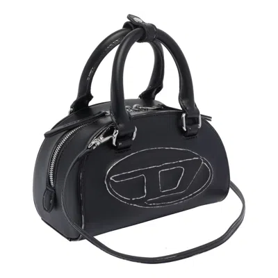 Diesel 1dr Dome-leather Bowling Bag In Black