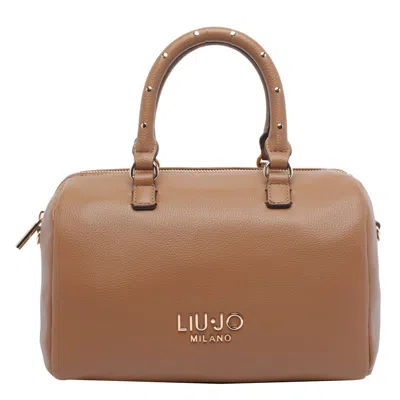 Liu •jo Versatile Cross-body Satchel Featuring Studded Accents In Brown
