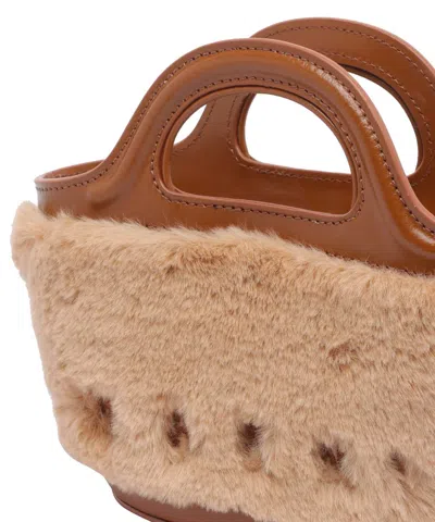 Marni Tropicalia Handbag Detachable Strap In Brown