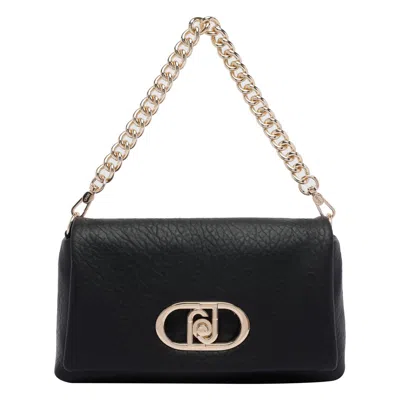 Liu •jo Medium Lapuffy Shoulder Bag With Chain Strap In Black