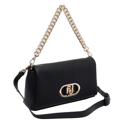 Liu •jo Medium Lapuffy Shoulder Bag With Chain Strap In Black