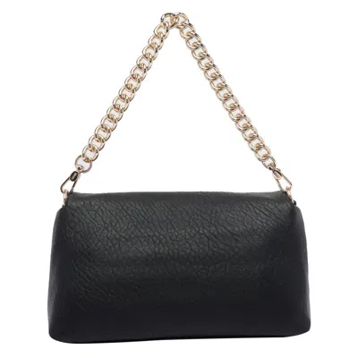 Liu •jo Medium Lapuffy Shoulder Bag With Chain Strap In Black