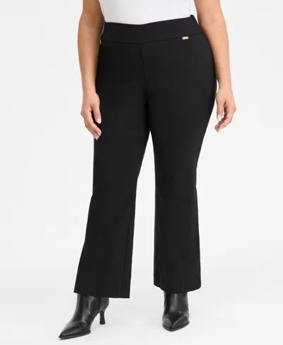 Inc International Concepts Plus Size Mid-rise Bootcut Pants, Macy's Exclusive In Black