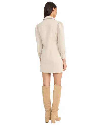 The Good Journey Button Front Shirt Dress In Neutral