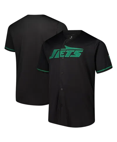 Fanatics Men's Black New York Jets Pop Full-button Shirt In Black