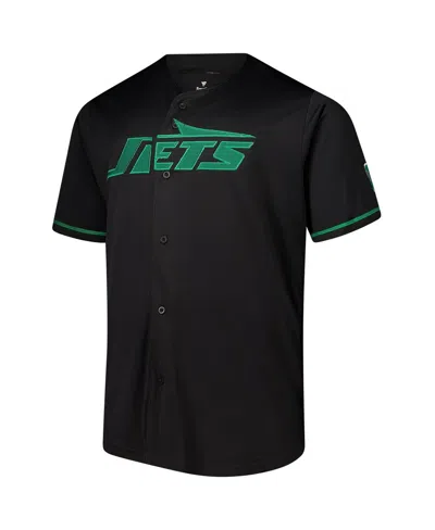 Fanatics Men's Black New York Jets Pop Full-button Shirt In Black