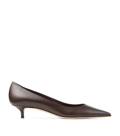 Jimmy Choo Amelia Pointed Toe Kitten Heel Pump In Brown