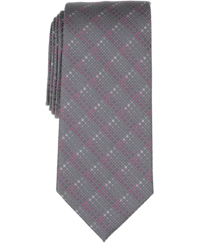 Perry Ellis Portfolio Men's Sline Neat Pattern Classic Tie In Gray