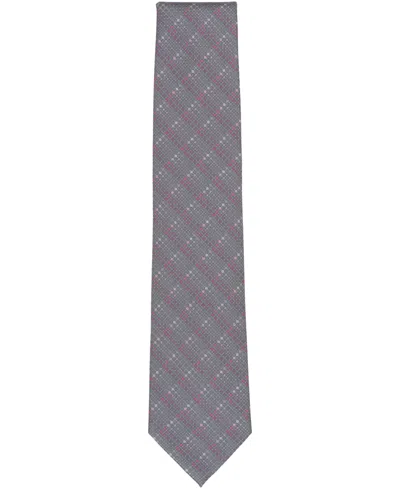 Perry Ellis Portfolio Men's Sline Neat Pattern Classic Tie In Gray