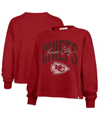 47 Brand '47 Red Kansas City Chiefs Plus Size Muse Sydney Long Sleeve T-shirt In Red