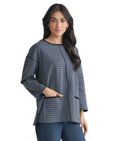 Jones New York Binding Edge Pocket Top In Gray