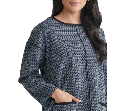 Jones New York Binding Edge Pocket Top In Gray