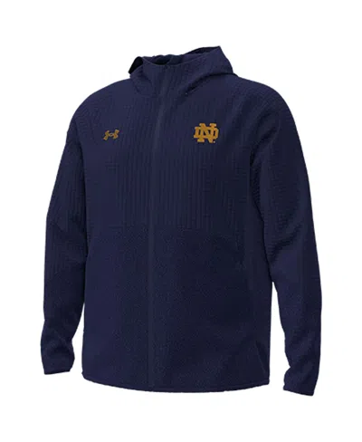 Under Armour Men's Navy Notre Dame Fighting Irish Unstoppable Raglan Full-zip Jacket In Gold