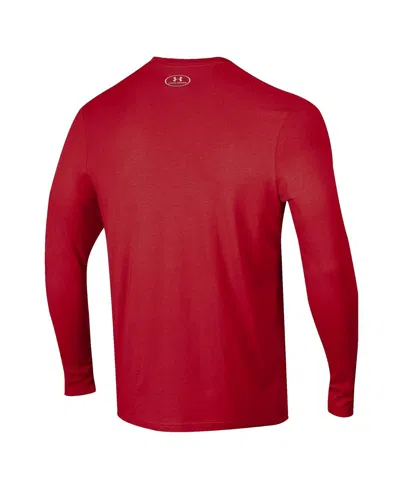 Under Armour Men's Red Maryland Terrapins 2025 Sideline Football Performance Long Sleeve T-shirt In Gray