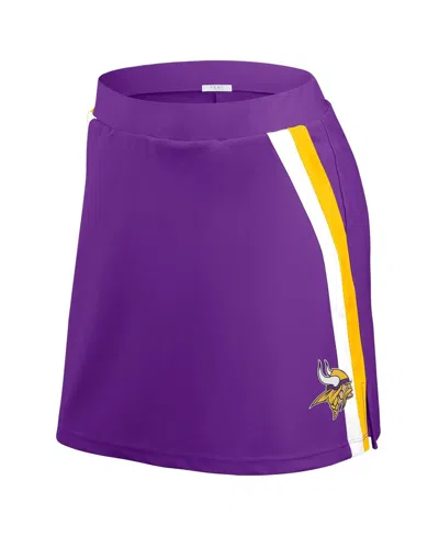 Wear By Erin Andrews Purple Minnesota Vikings Stripe Skort In Pink