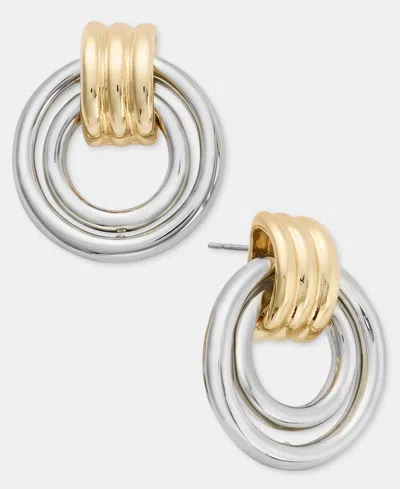 On 34th Double Ring Drop Earrings, Macy's Exclusive In Gray