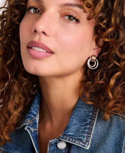 On 34th Double Ring Drop Earrings, Macy's Exclusive In Gray