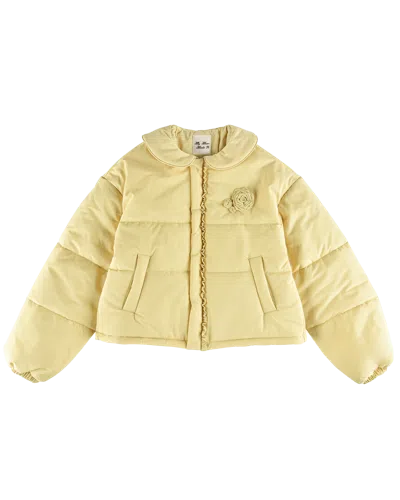 My Mum Made It Rosette Puffer Jacket In Yellow