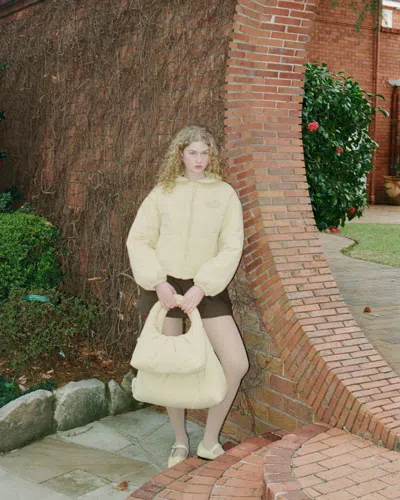 My Mum Made It Rosette Puffer Jacket In Yellow