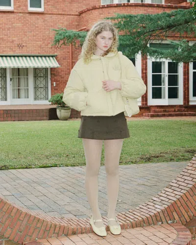 My Mum Made It Rosette Puffer Jacket In Yellow