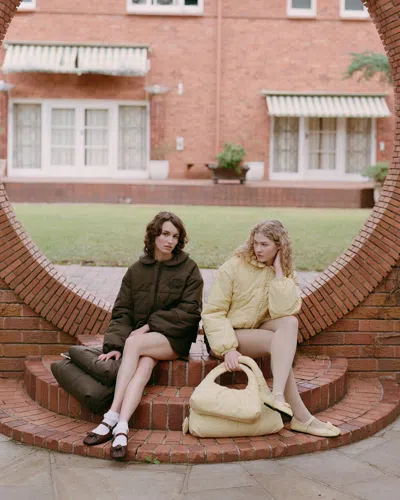 My Mum Made It Rosette Puffer Jacket In Yellow