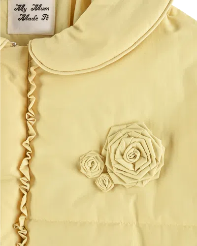 My Mum Made It Rosette Puffer Jacket In Yellow