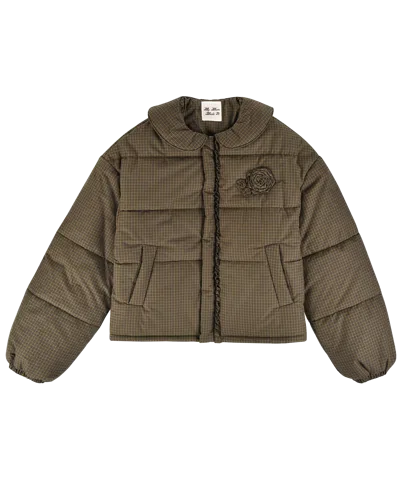 My Mum Made It Rosette Puffer Jacket In Green