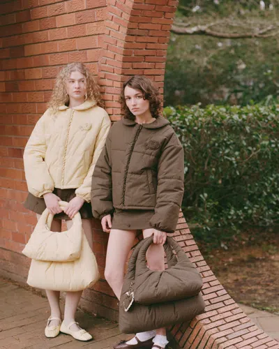 My Mum Made It Rosette Puffer Jacket In Green