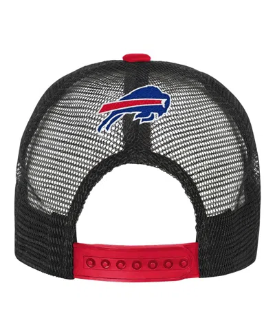 Outerstuff White/red Buffalo Bills Modern Fan Trucker Adjustable Hat In Black