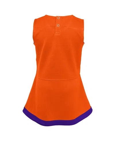 Outerstuff Girls Preschool 2-piece Orange Clemson Tigers Cheer Captain Jumper Dress Bloomers Set In Orange