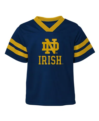 Outerstuff Toddler 2-piece Navy/gold Notre Dame Fighting Irish Red Zone V-neck Top And Pants Set In Multi