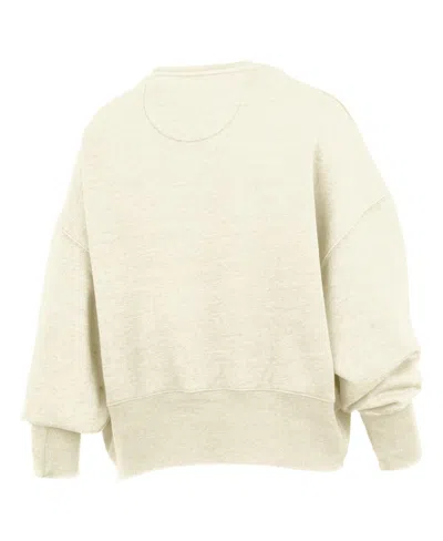 Pressbox Women's Natural North Carolina Tar Heels Oversized Waist-length Crewneck Sweatshirt In Neutral