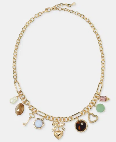 On 34th Multi-stone Charm Necklace, 18" + 3" Extender, Macy's Exclusive In Gold