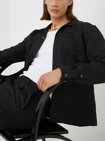 Bruuns Bazaar Long-sleeve Pocket Shirt In Black