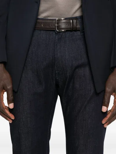 Corneliani Logo-patch Jeans In Black