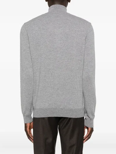 Corneliani Button-fastening Sweater In Gray