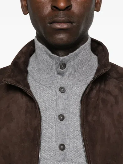 Corneliani Button-fastening Sweater In Gray