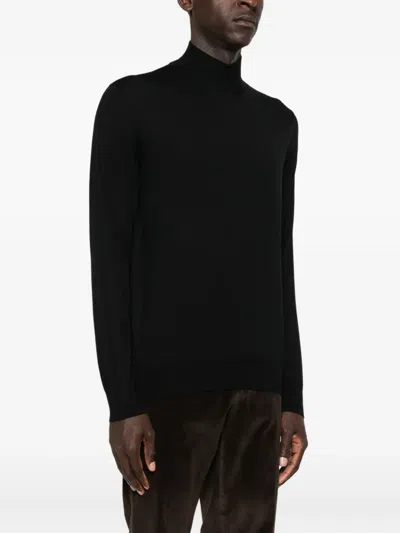 Corneliani Long-sleeve Wool Sweater In Black