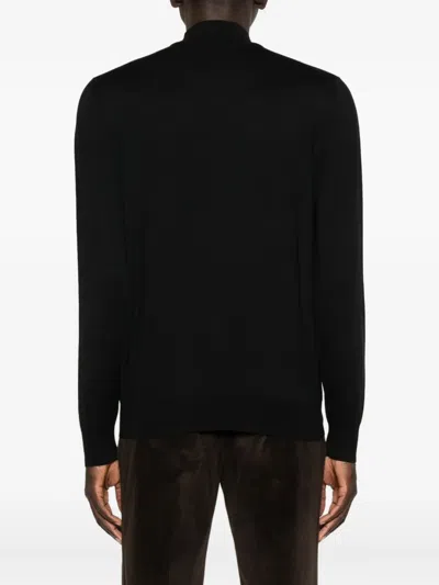 Corneliani Long-sleeve Wool Sweater In Black