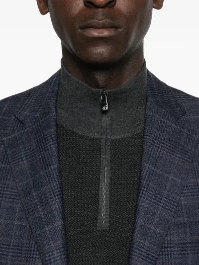 Corneliani Zip-front Sweater In Gray