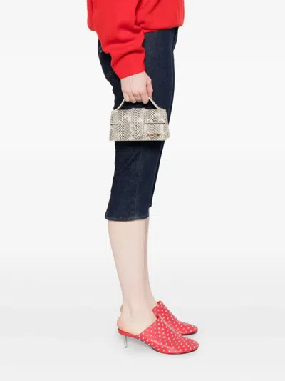 Jacquemus Le Bambino Snake-print Tote Bag In Gray