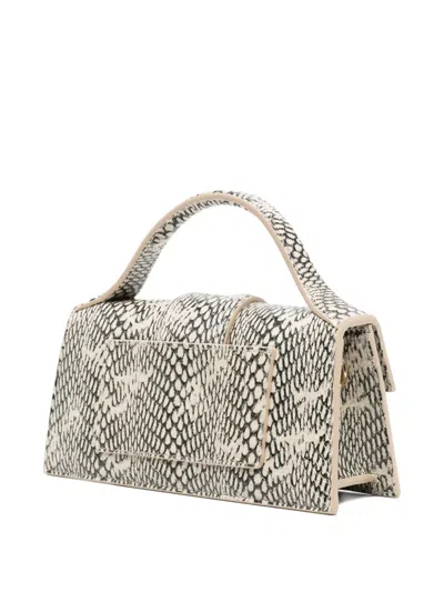 Jacquemus Le Bambino Snake-print Tote Bag In Gray