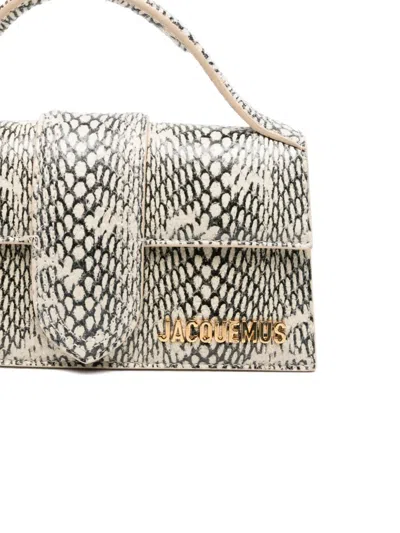 Jacquemus Le Bambino Snake-print Tote Bag In Gray