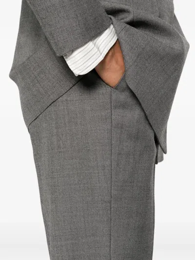 Seafarer Raw-edge Straight Trousers In Gray