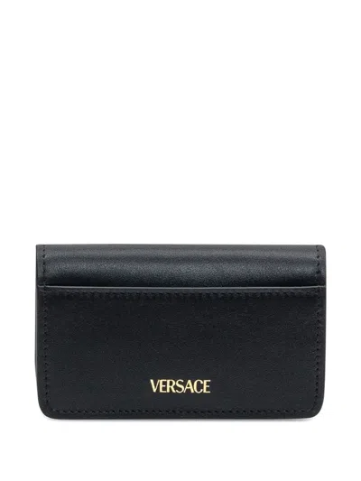Versace Medusa-head Wallet In Black