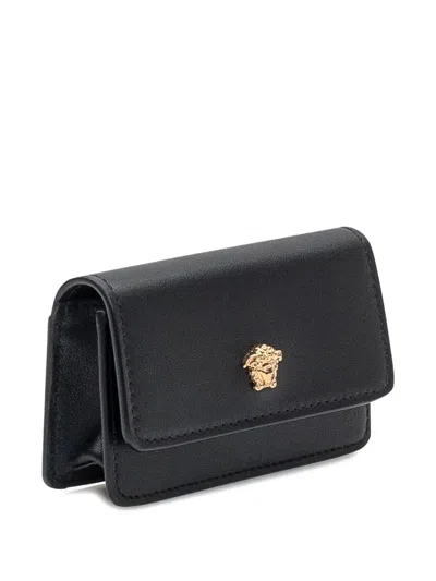 Versace Medusa-head Wallet In Black