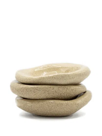 Incausa Elbow Smudge Bowl (set Of Three) In Neutral