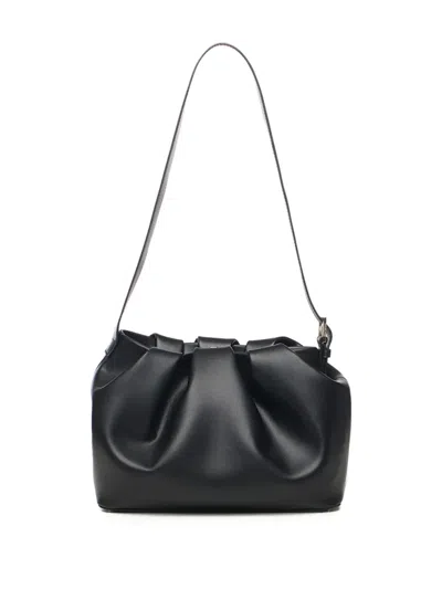 Themoirè Slouchy Vegan Shoulder Bag With Adjustable Strap In Black